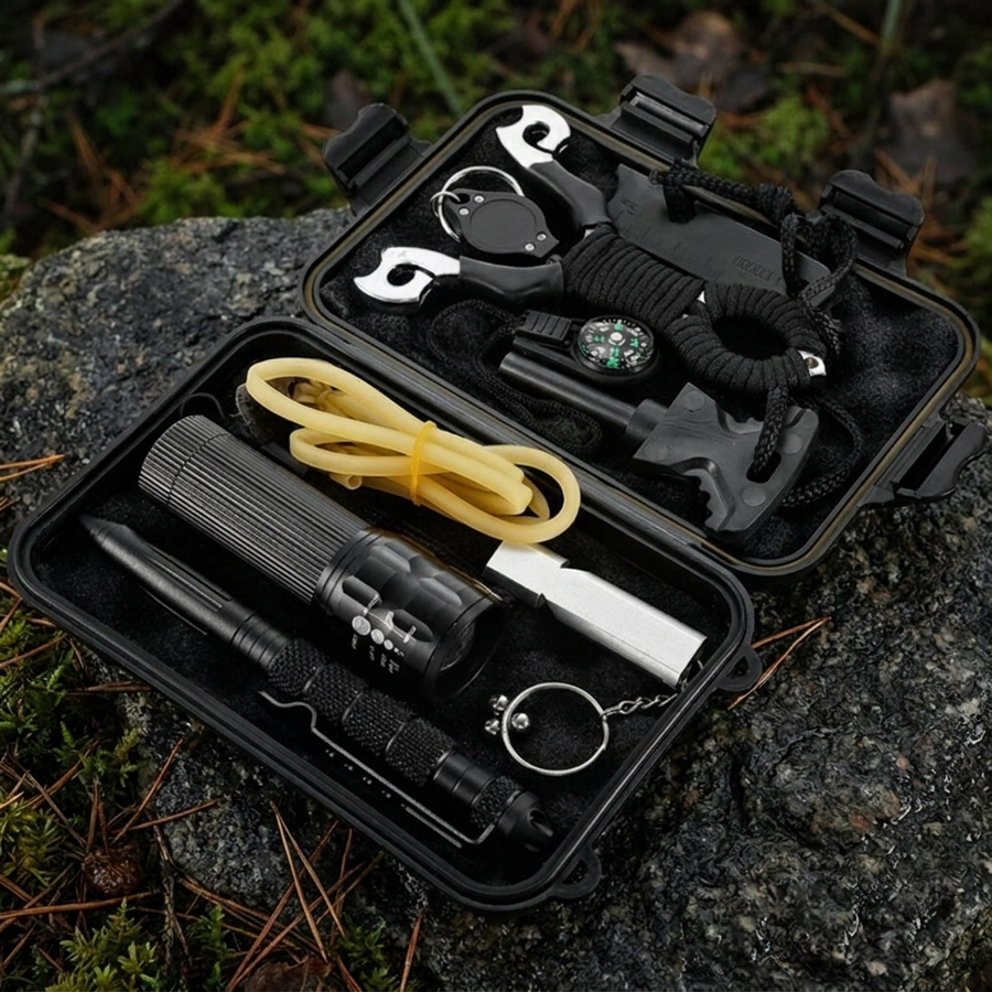 THE CACHE — 8-In-1 Outdoor Survival Kit